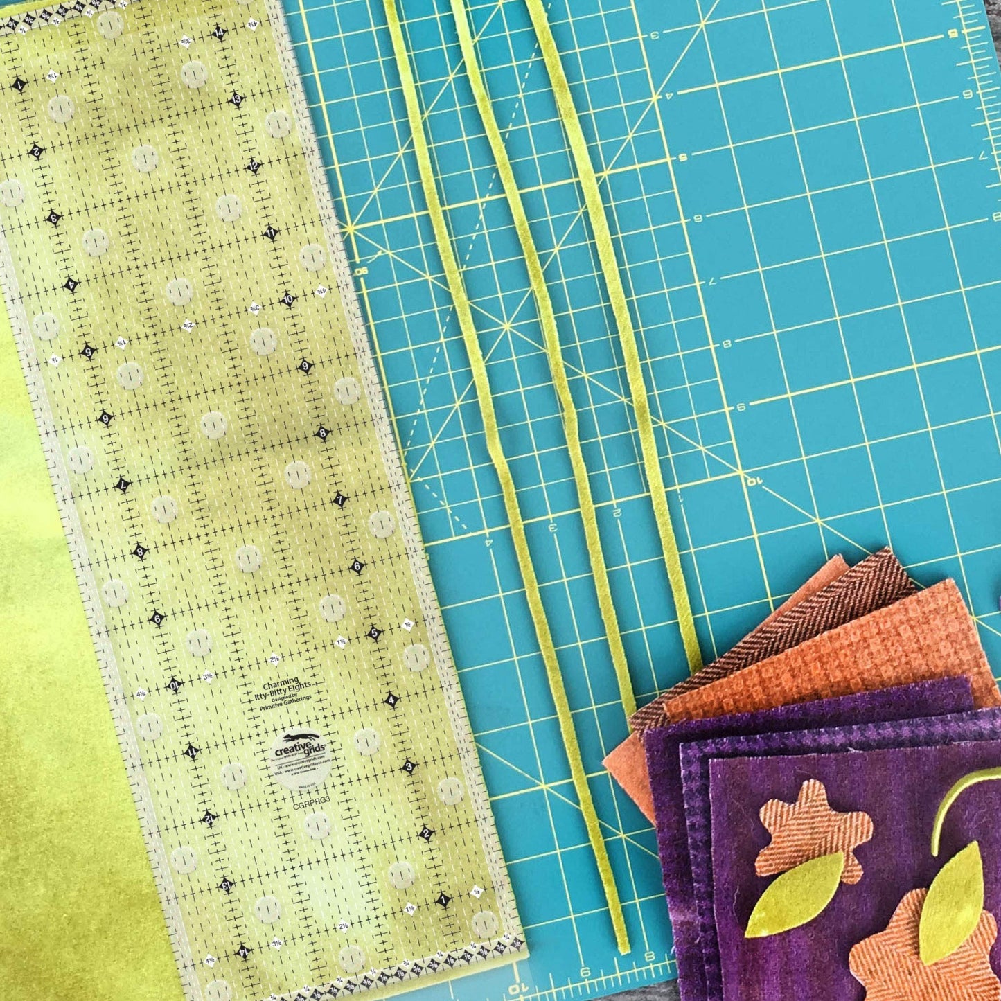 Creative Grids Charming Itty-Bitty Eights 5in x 15in Quilting Ruler – CGRPRG3 – Made in USA, Non-Slip Grip Acrylic Quilting, Sewing, Crafting, Patchwork Ruler for Measuring & Cutting Fabric