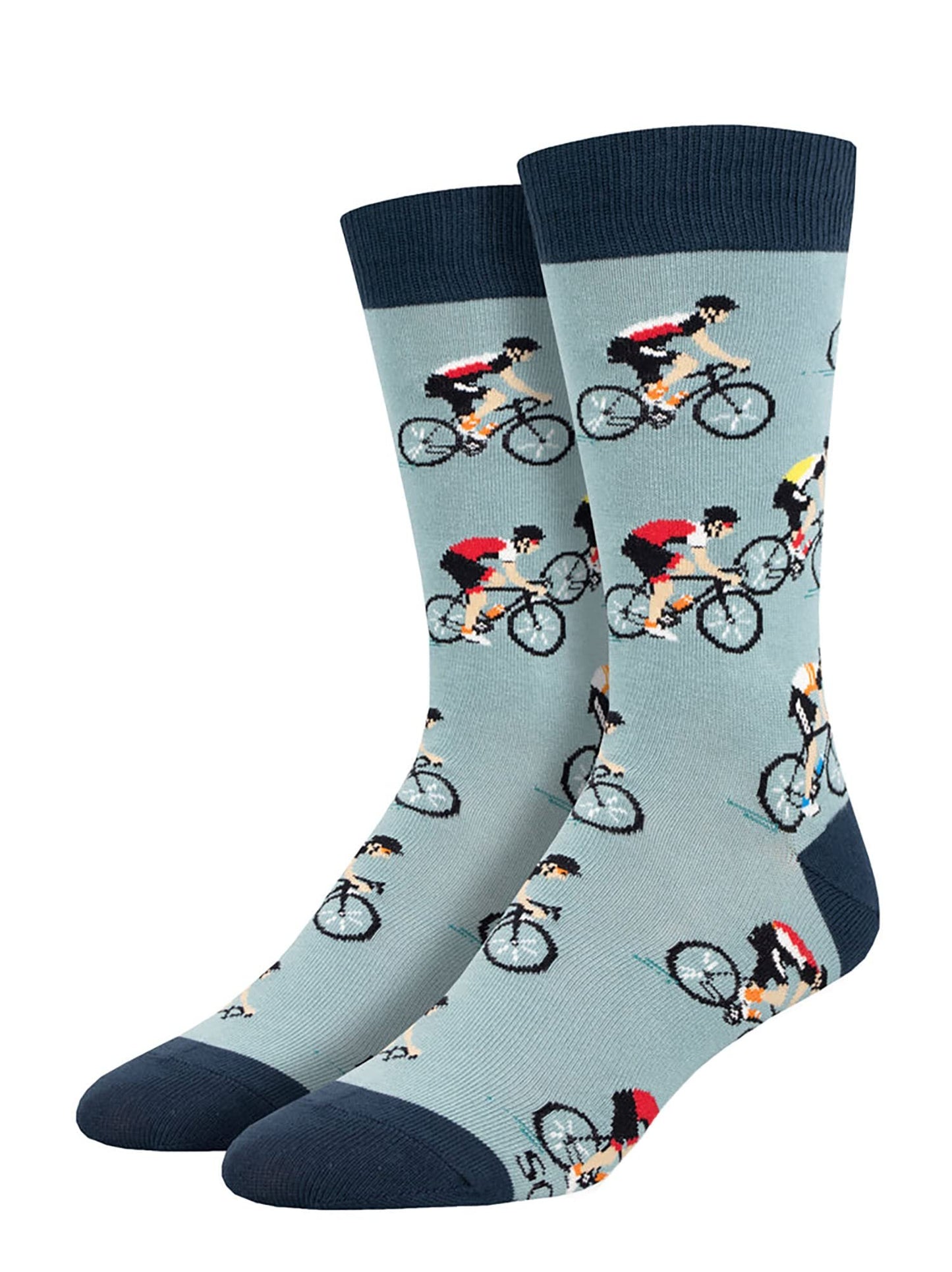 Socksmith Men's Men's Cycling Crew Crew Socks, blue