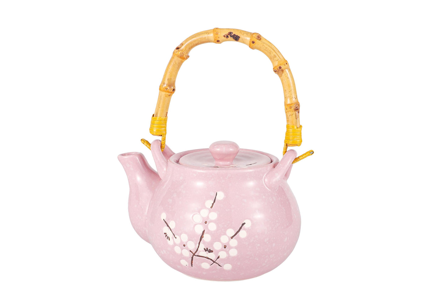 Japanese Plum Blossom Design Tea Set 27 fl oz Teapot with 4 Cups Serving Home Decor Asian Fusion Housewarming Decor