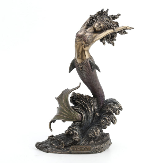 Yemaya Mother of All and Goddess of The Ocean Figurine Cold Cast Resin Bronze Finish