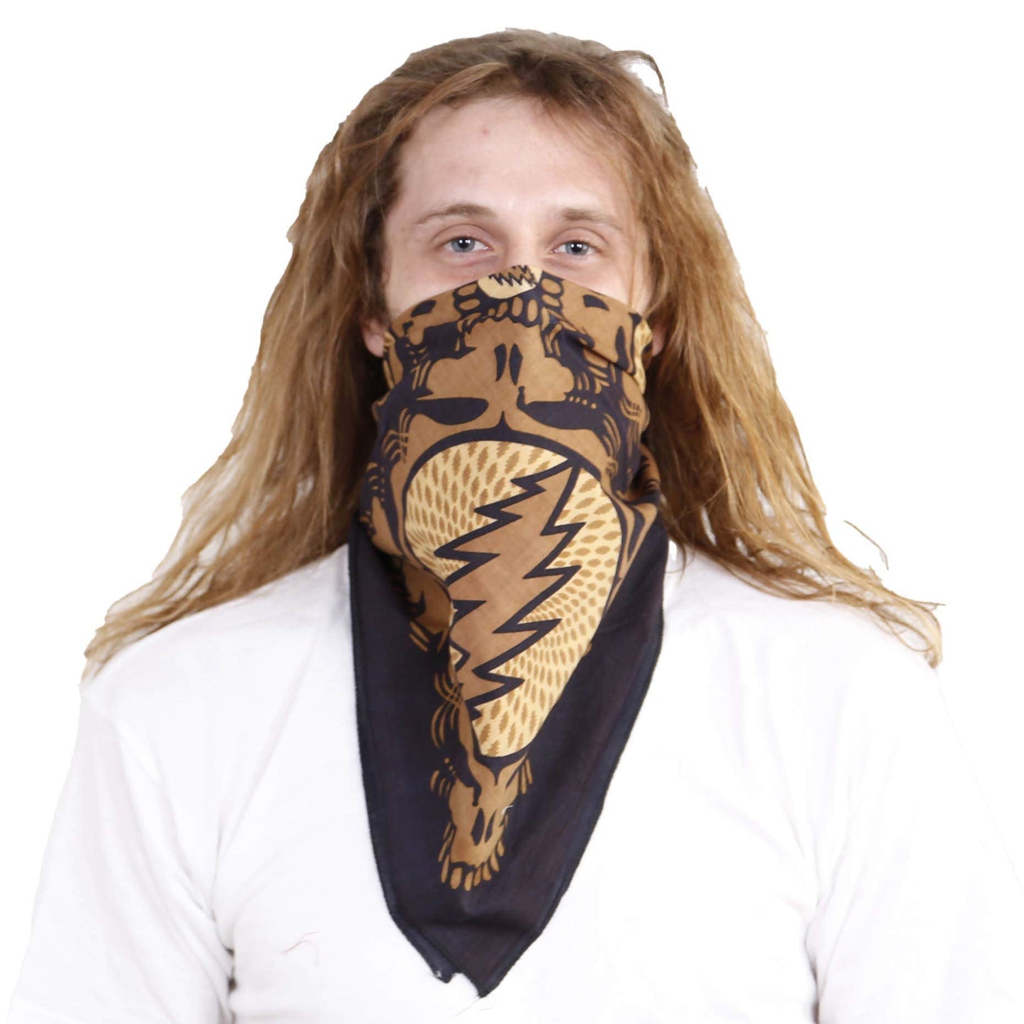 Sunshine Joy Grateful Dead Spin Yr Face SYF Bandana 22x22 Inches (Blue)