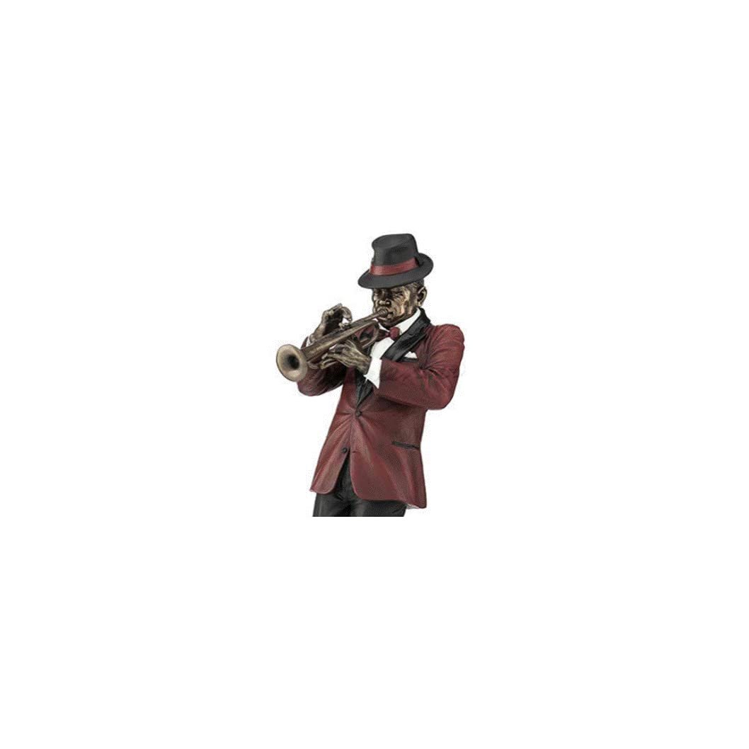 12.25 Inch Trumpet Player Cold Cast Decorative Figurine, Bronze Color