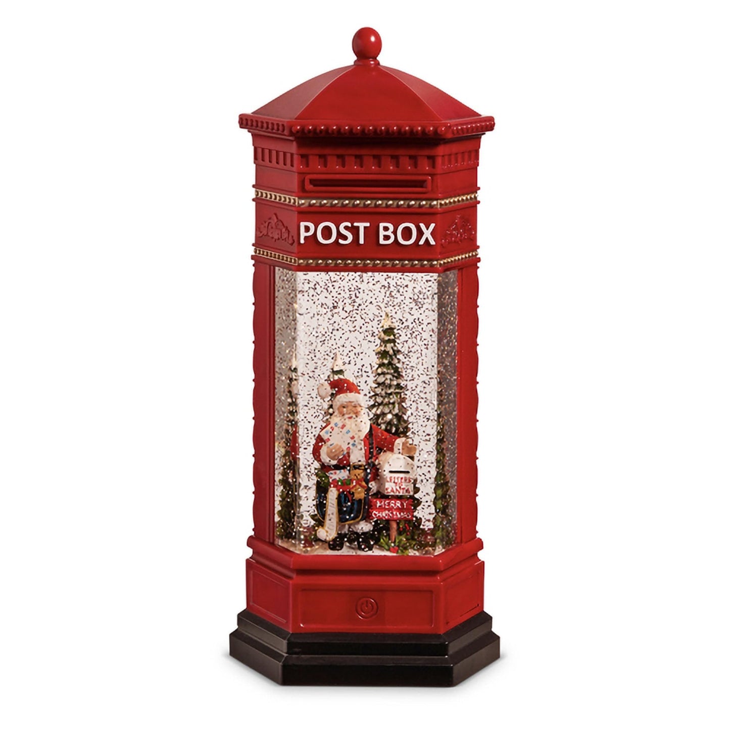 Raz Imports Santa Lighted Water Post Box, 13-inch Height, Christmas Holiday Decor