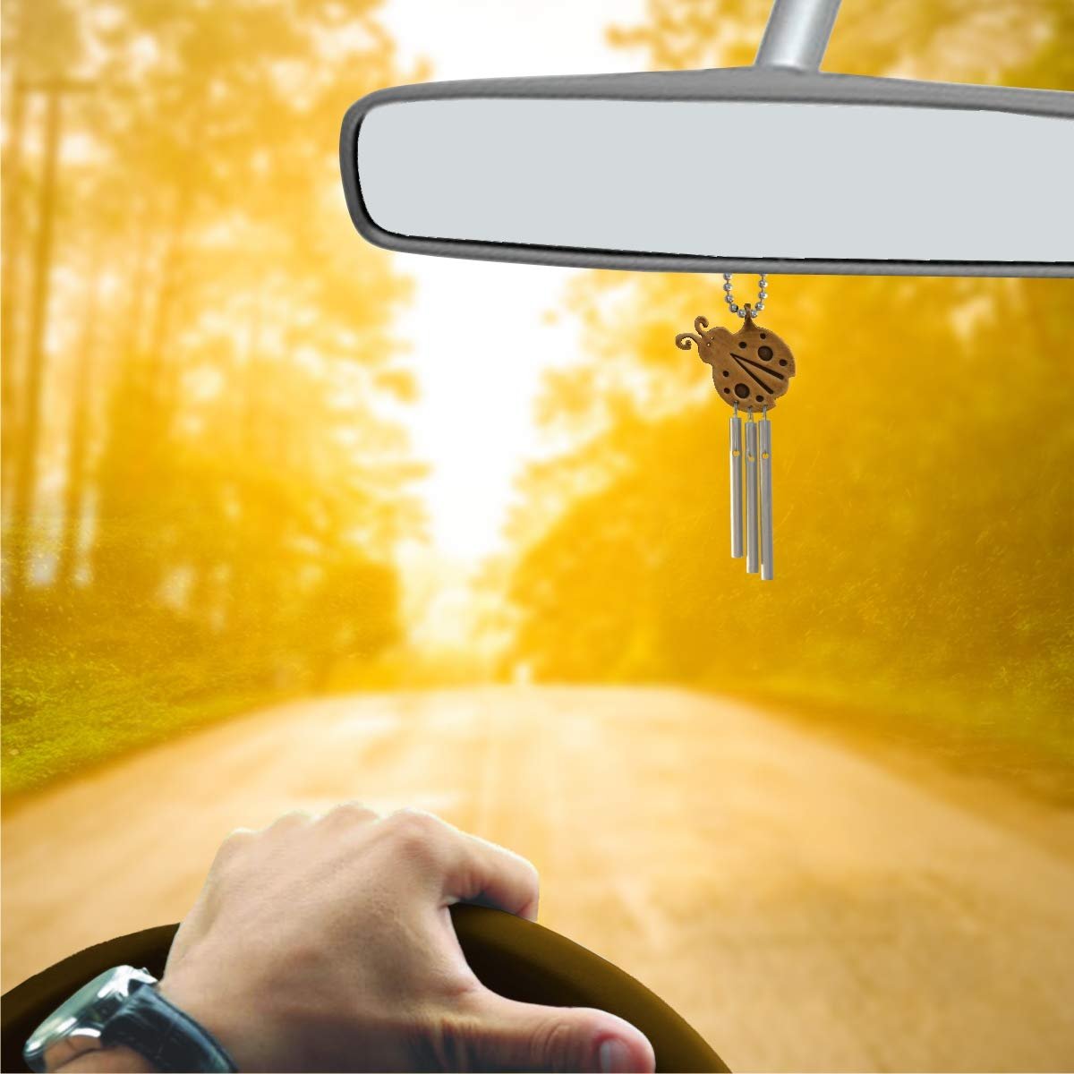 Jacob's Musical Car Charm, Ladybug, Mini Wind Chime