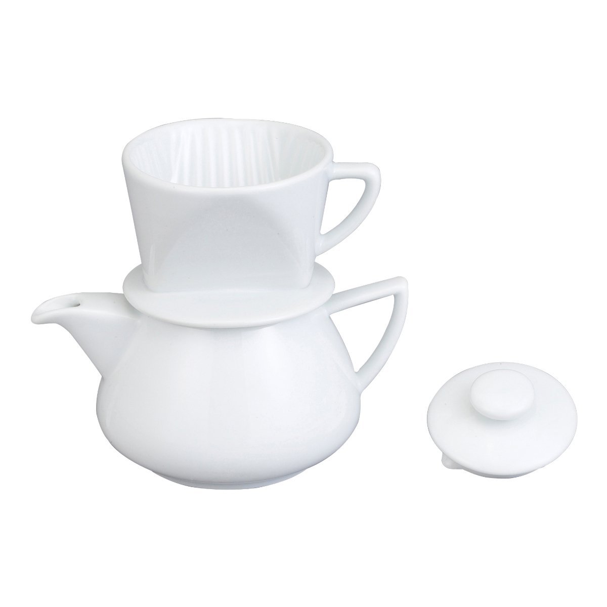 HIC Harold Import Co. Coffee Maker-Drip with Pot, White Porcelain 19oz. NT1044-HIC
