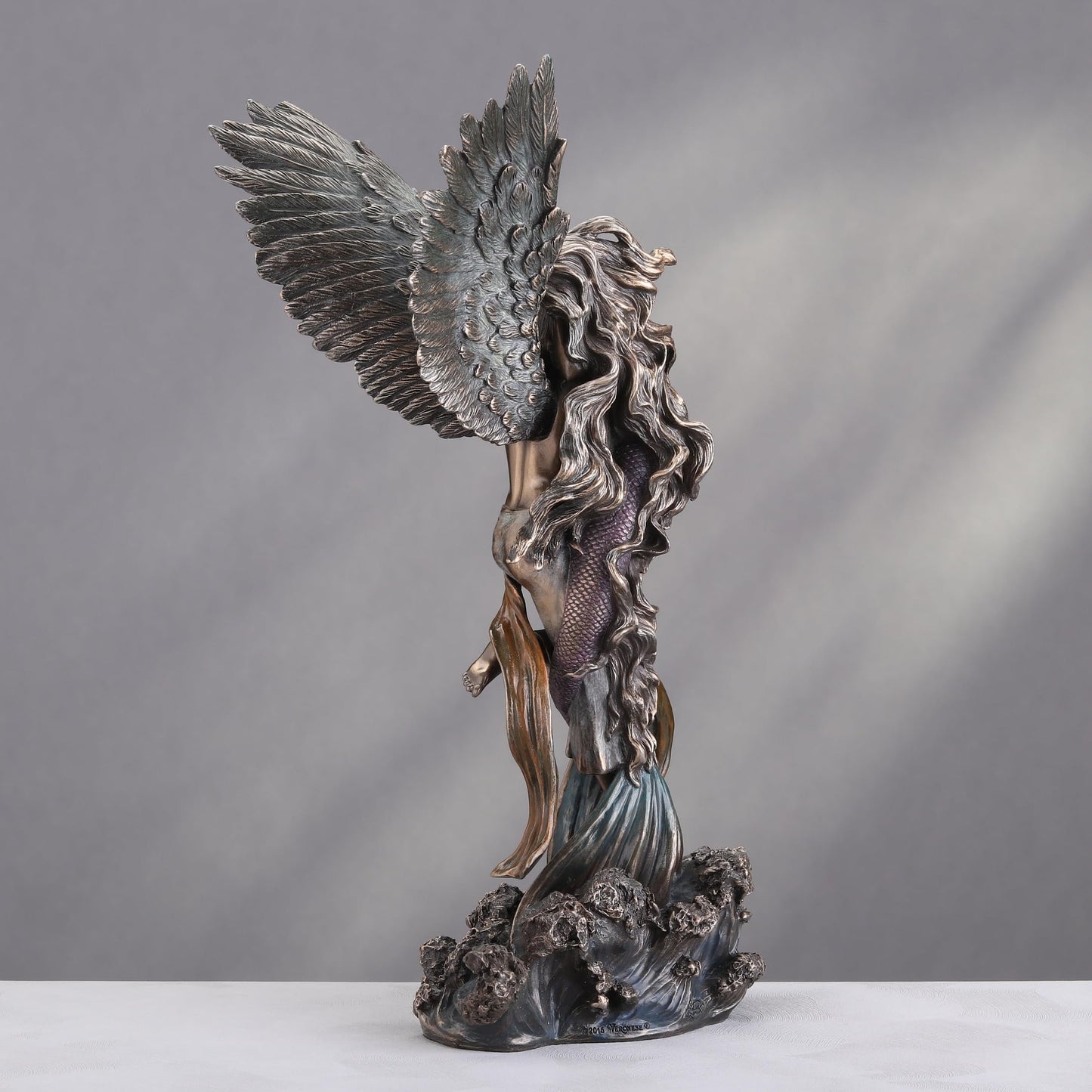 Veronese Design 12 Inch Mermaid Angel Lover Statue Impossible Love by Selina Fenech Cold Cast Resin Bronze Finish Sculpture