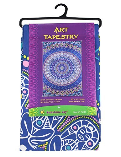 Sunshine Joy Taino Mandala Tapestry Tablecloth Wall Art Huge 60x90 Inches