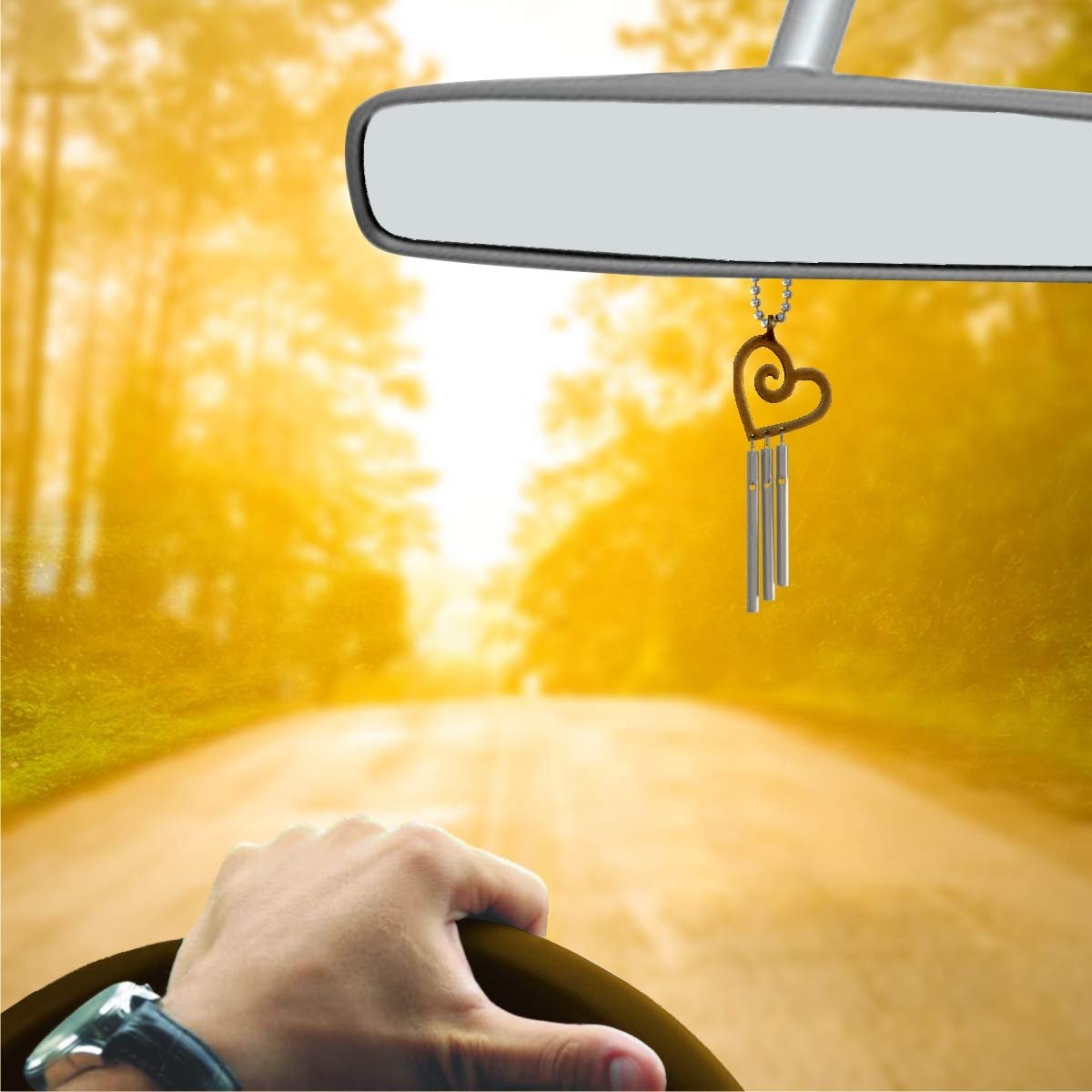 Jacob's Musical Car Charm, Heart, Mini Wind Chime