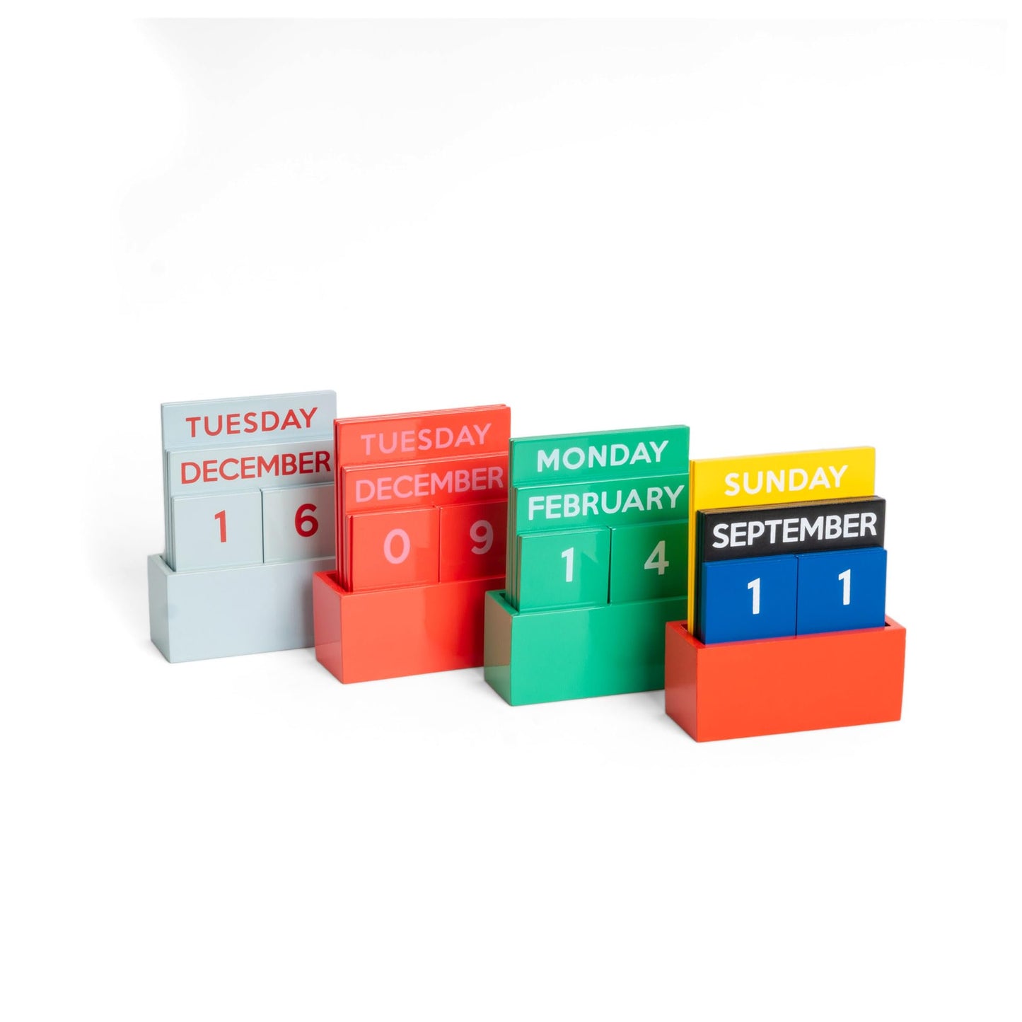 Green Small Glossy Desk Calendar – Compact Full-Color Desktop Calendar (3.94 x 1.57 x 4.80 in)