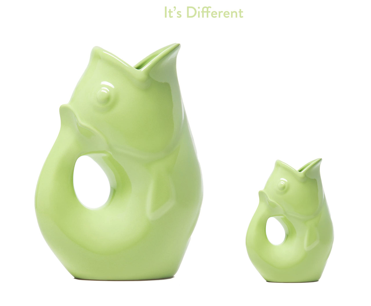 Gurgle Pot - Set of 2, Patina Green, French Inspired Design, Large Pitcher 42 oz. with baby 3 oz.