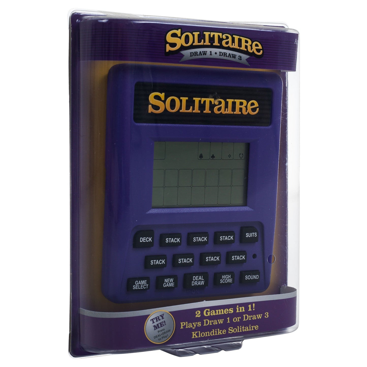 Trademark Poker Electronic Handheld Solitaire Game, Purple, 0.75" L x 3.375" W x 4.25" H