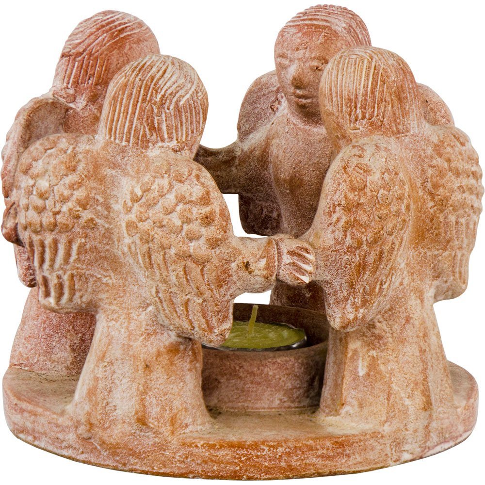 T Light Holder Circle of Angels Terracota (Each)