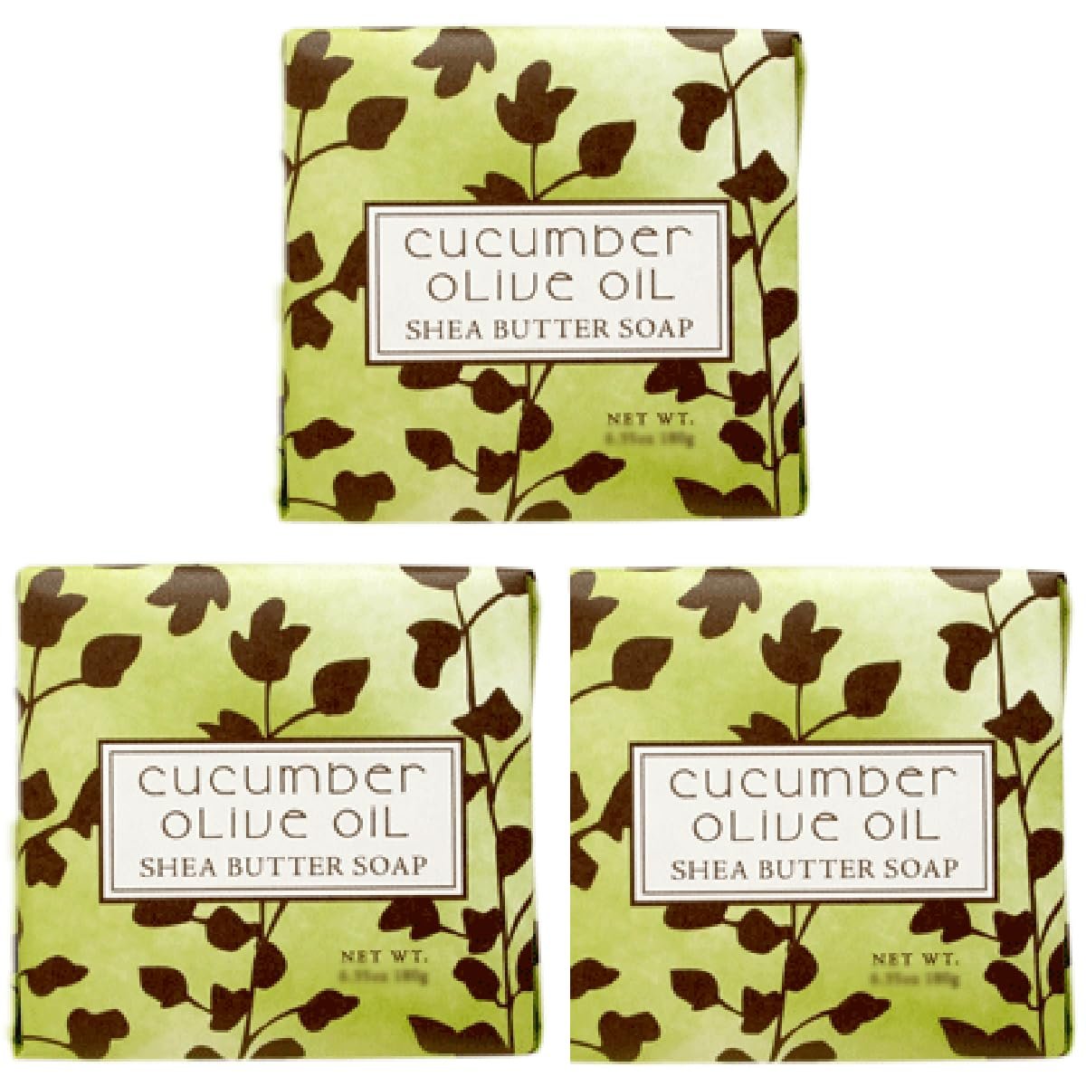 Toeah Botanic 1.9oz Soaps, Cucumber Olive Oil, 3 Pack