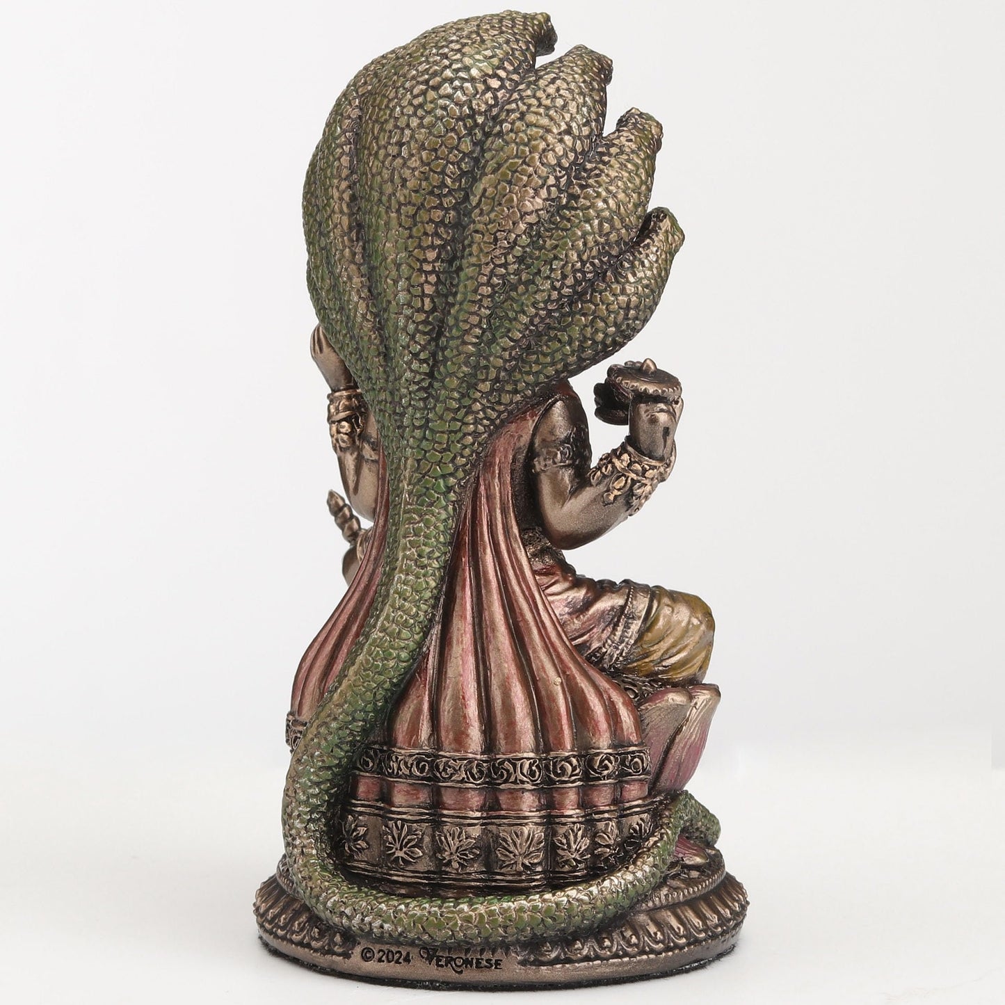 Veronese Design 3 3/4 Inch Shesha Vishnu Cold Cast Resin Bronze Finish Hindu God Idol Sculpture