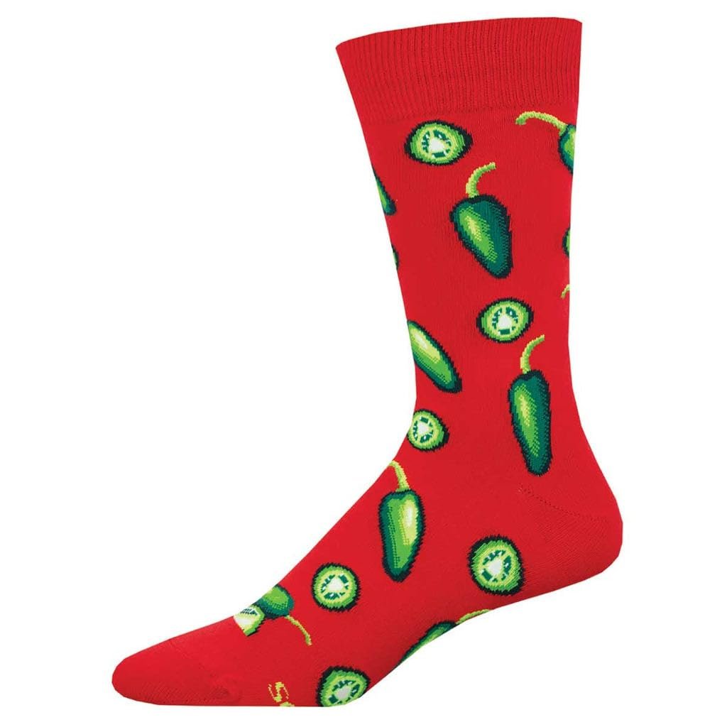 Socksmith Men's Jalepeno Business Crew Socks, Red