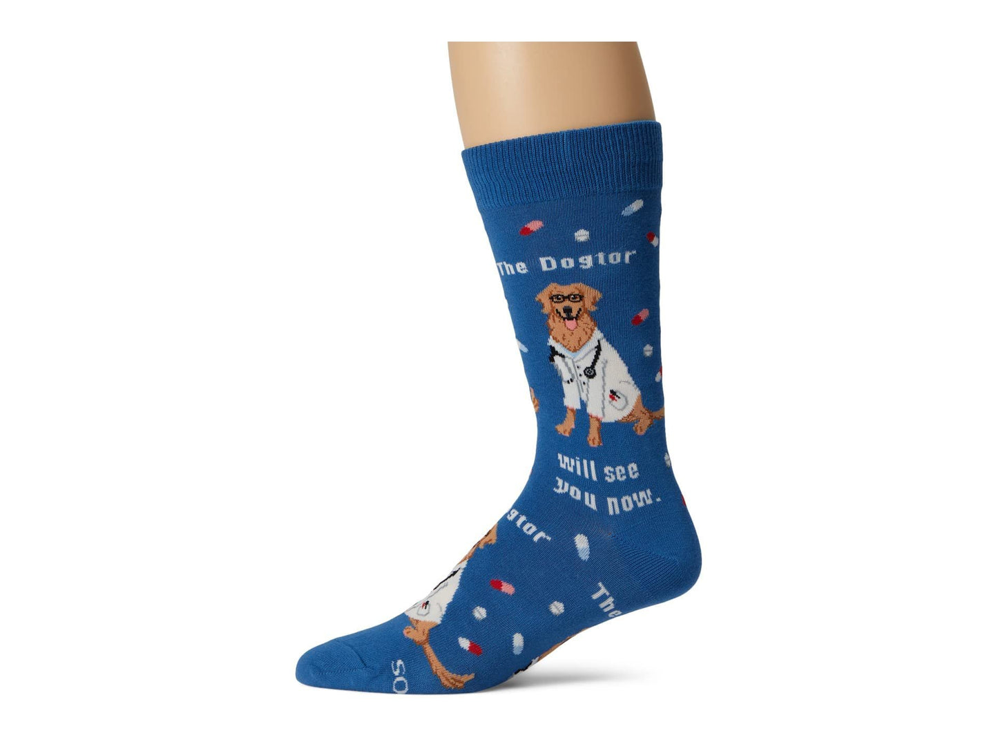Socksmith The Dogtor Is in Blue 10-13 (Men's Shoe Size 7-12.5)