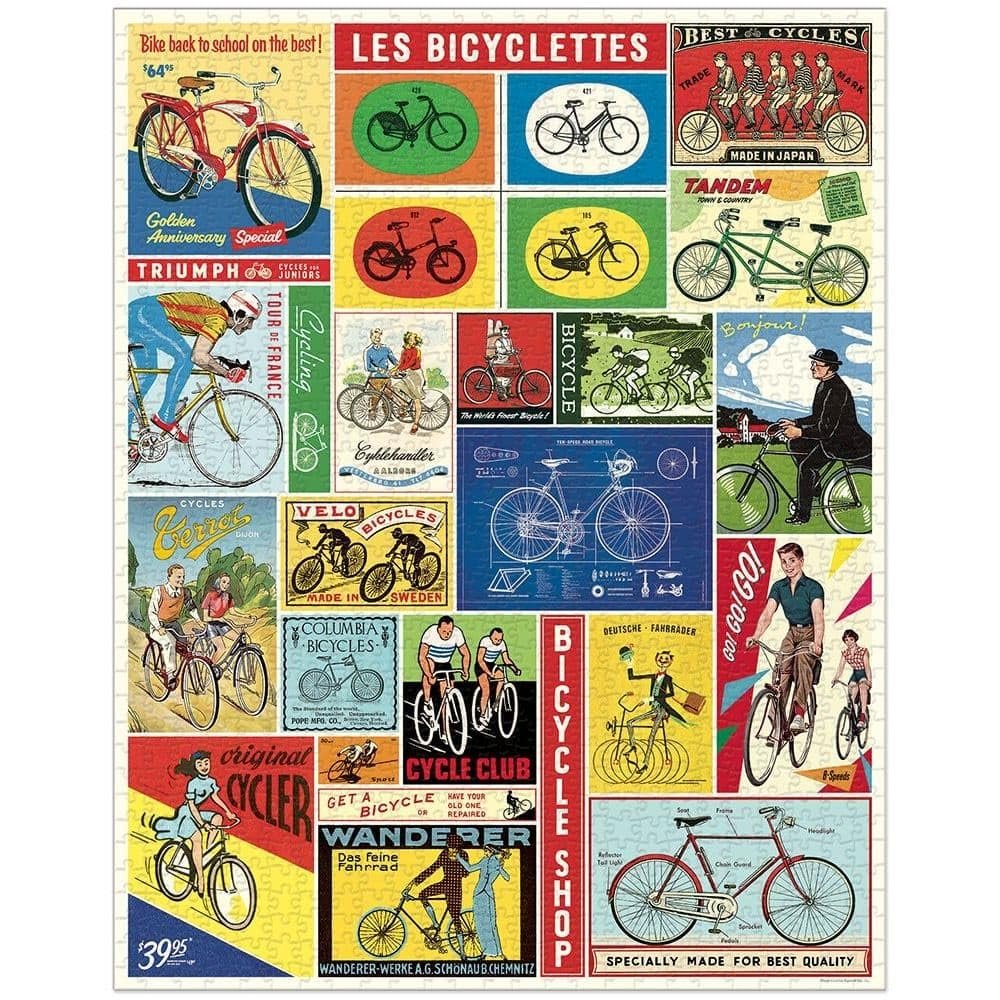 Cavallini 1000 Piece Puzzle, Bicycles