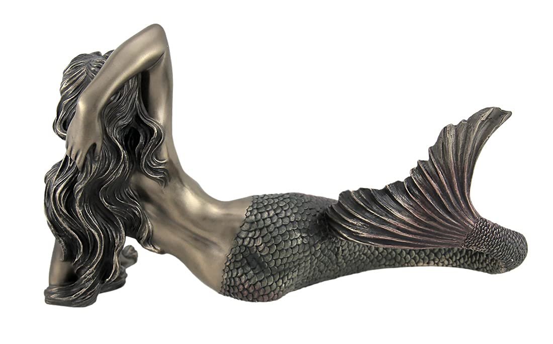 Wise Unic Mermaid Lying Back Statue