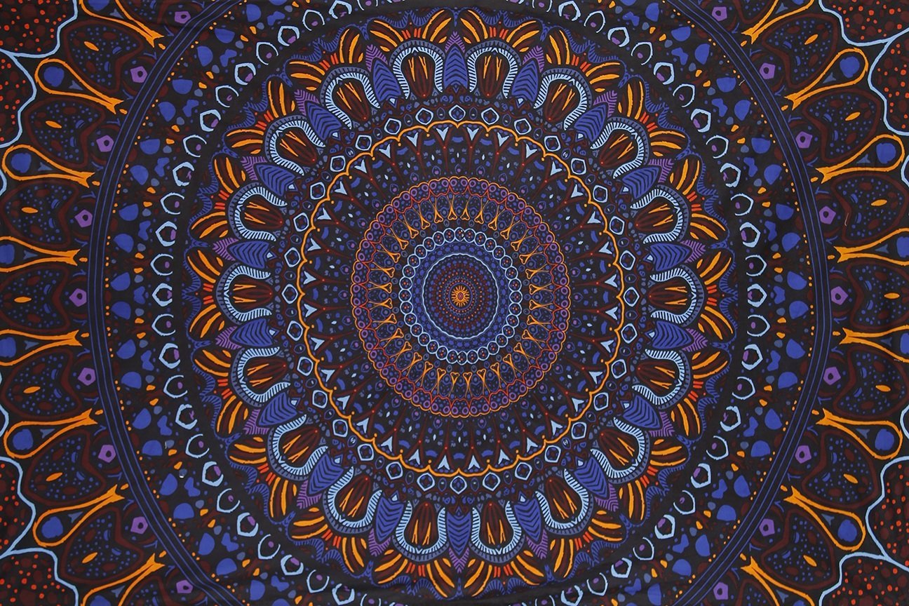 Sunshine Joy 3D Eclipse Psych Art Tapestry Wall Hanging Huge 60x90 Inches