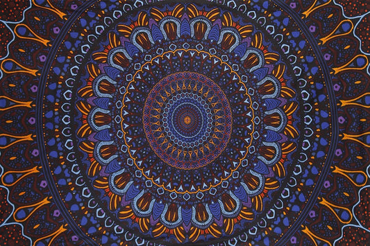Sunshine Joy 3D Eclipse Psych Art Tapestry Wall Hanging Huge 60x90 Inches
