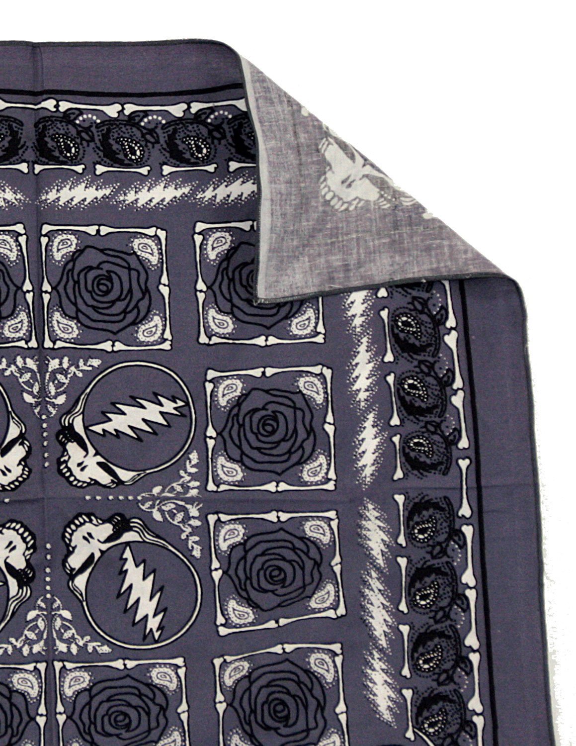 Sunshine Joy Grateful Dead Skull & Roses Bandana Grey