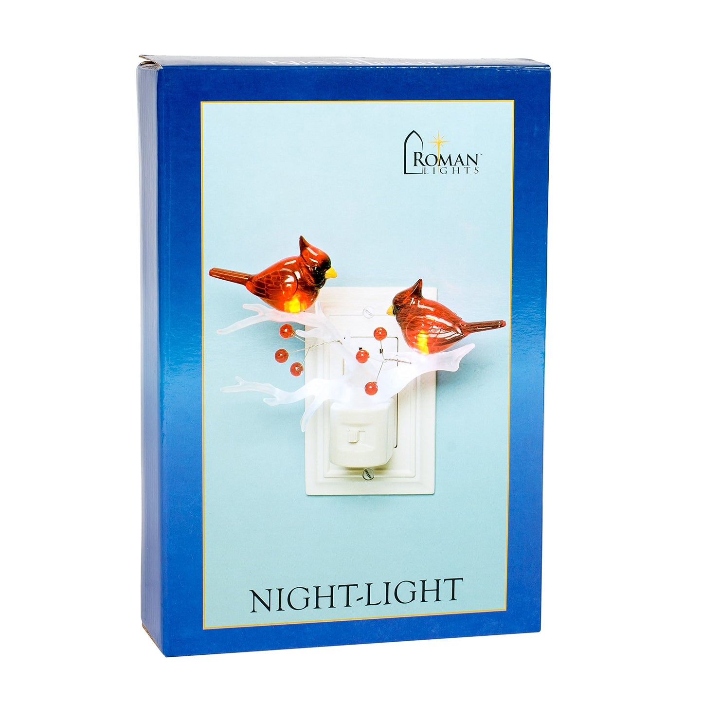 Roman Cardinals on Branch 7 x 6 Inch Plastic Swivel Base Wall Plug in Decorative Night Light