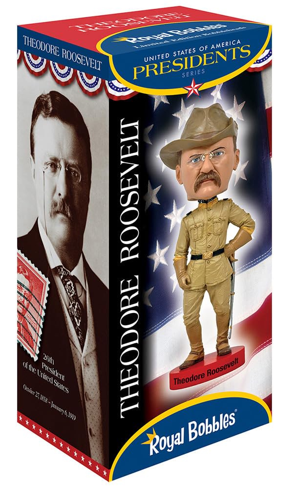 Royal Bobbles Teddy Roosevelt 26th President of The United States Collectible Bobblehead Statue