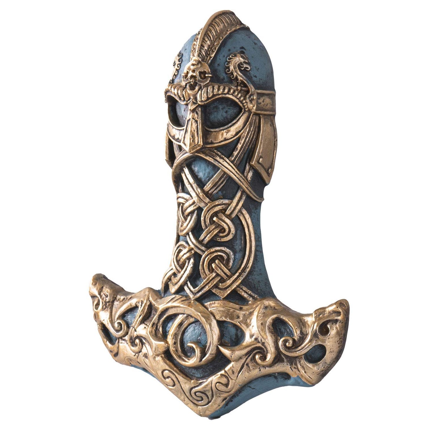 Pacific Trading Company Thor's Hammer Wall Plaque, Hand Painted Mjolnir Artwork Cast Resin Indoor Hanging Wall Decor, 8 Inches