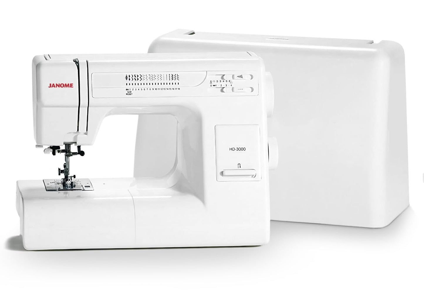 Janome HD3000 Heavy-Duty Sewing Machine with 18 Built-in Stitches + Hard Case
