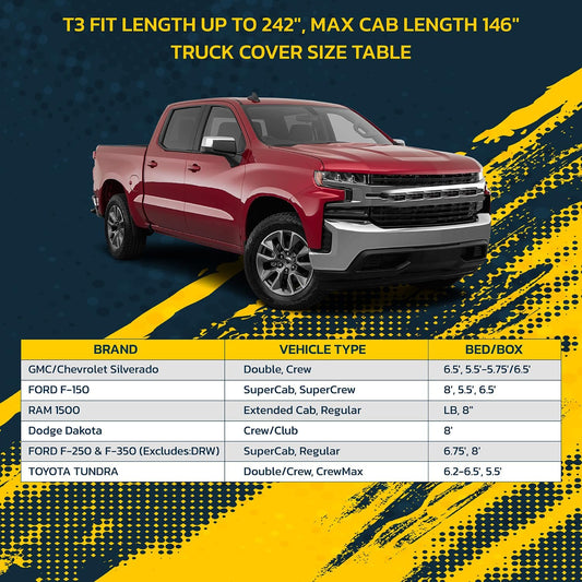 Seal Skin Covers 6 Layers Truck Cover Waterproof All Weather Windproof, UV, Hail Protection Outdoor Heavy Duty Full Automobile Cover with Zipper & Reflective Universal Fit for SUV (191 to 200 inch)