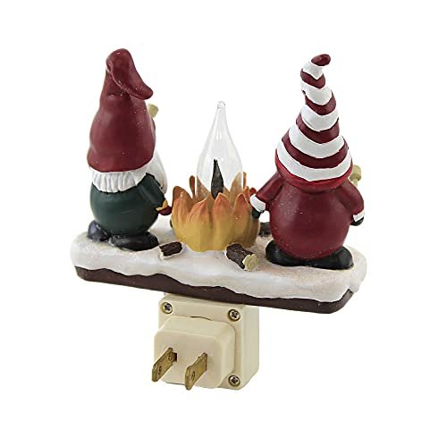 Roman 5.25" H GNOME CAMFIRE Night