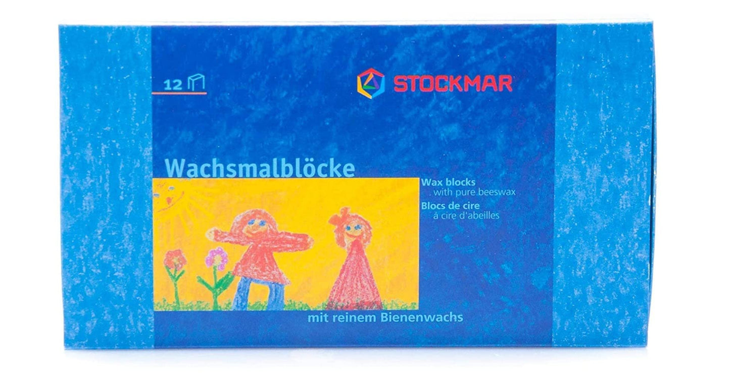 Stockmar Beeswax Crayons, Set of 12 Blocks in Carton
