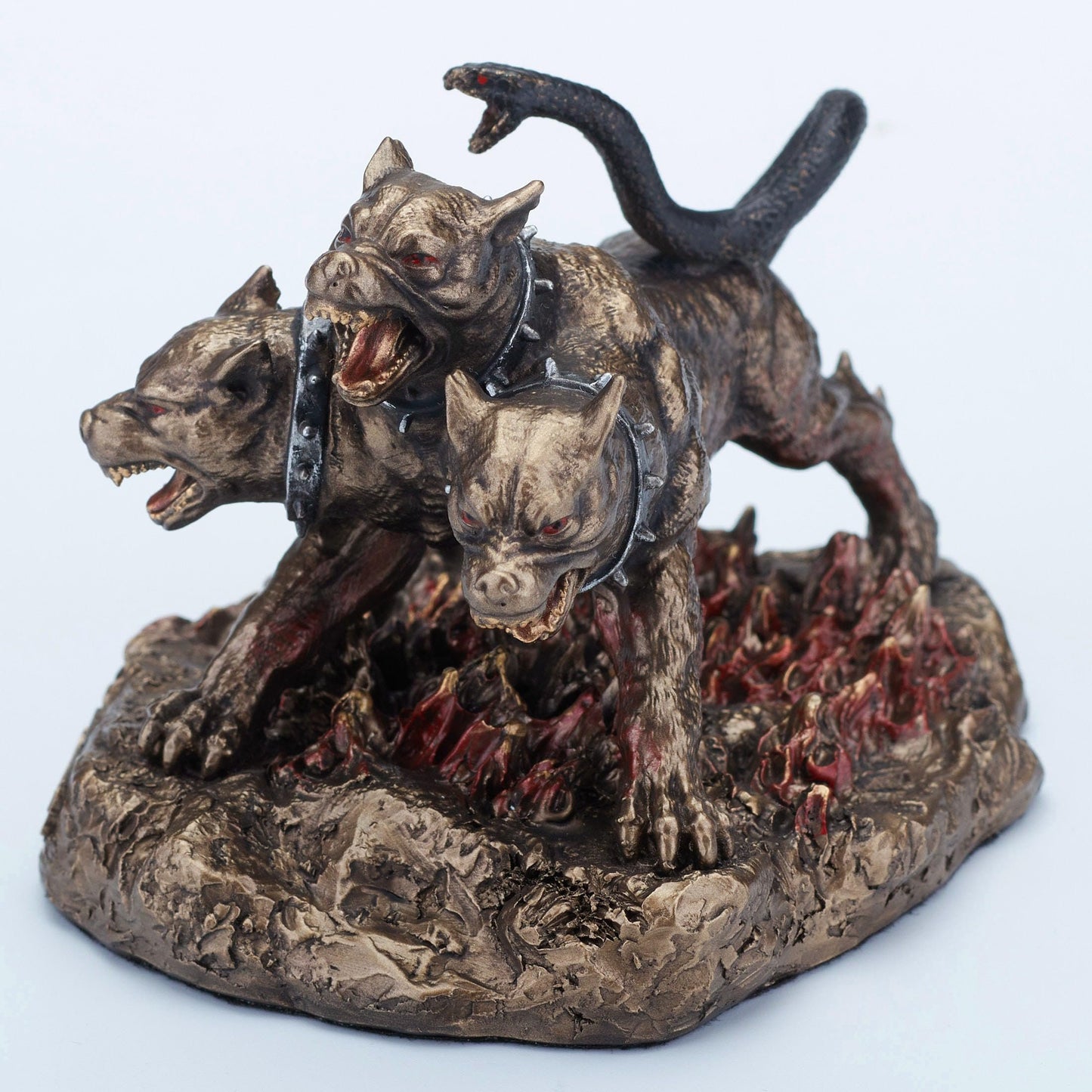Veronese Design 3 1/2 Inch Cerberus The Three Headed Hound of Hades Hand Painted Resin Figurine