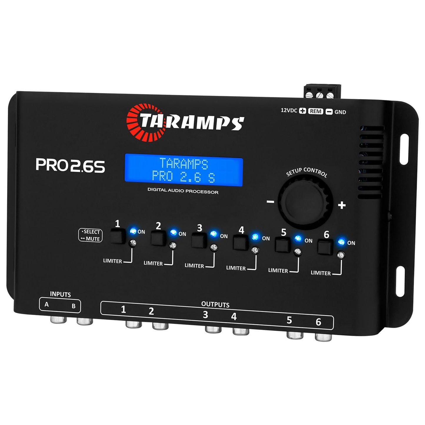 Taramp's Pro 2.6S Digital Signal Processor Equalizer 3-band Graphic Equalization 6 Channels 18K Ohms(RCA) Output Impedance 47 Ohms Limiter Adjustable Car Audio System