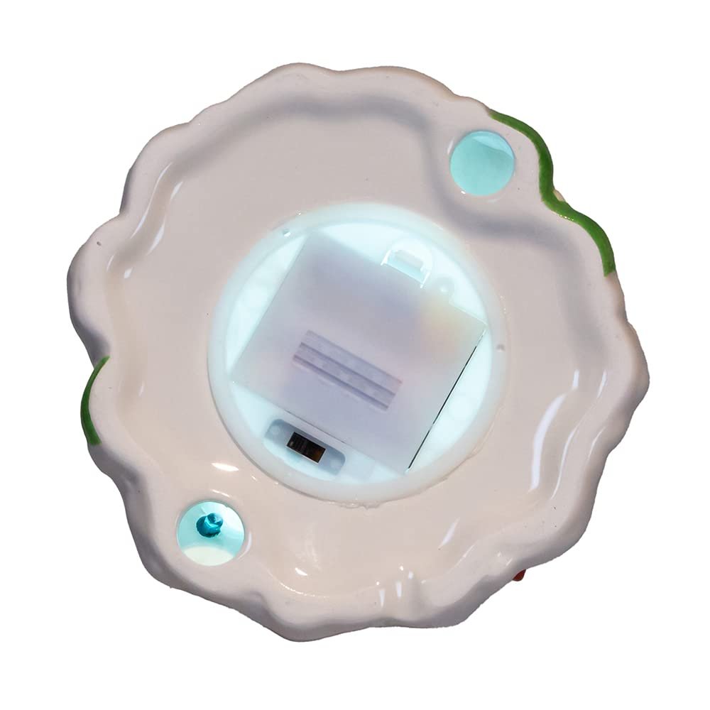 Kurt S. Adler Kurt Adler 9-Inch Battery Operated Ceramic Light-Up Snowman Tree Table Piece, Green