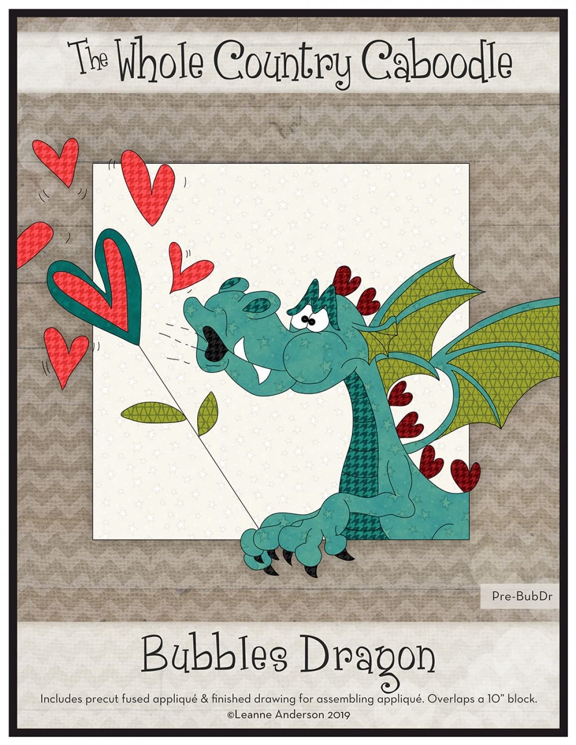 Whole Country Caboodle Bubbles Dragon Precut Fused Applique Pack Pattern, None