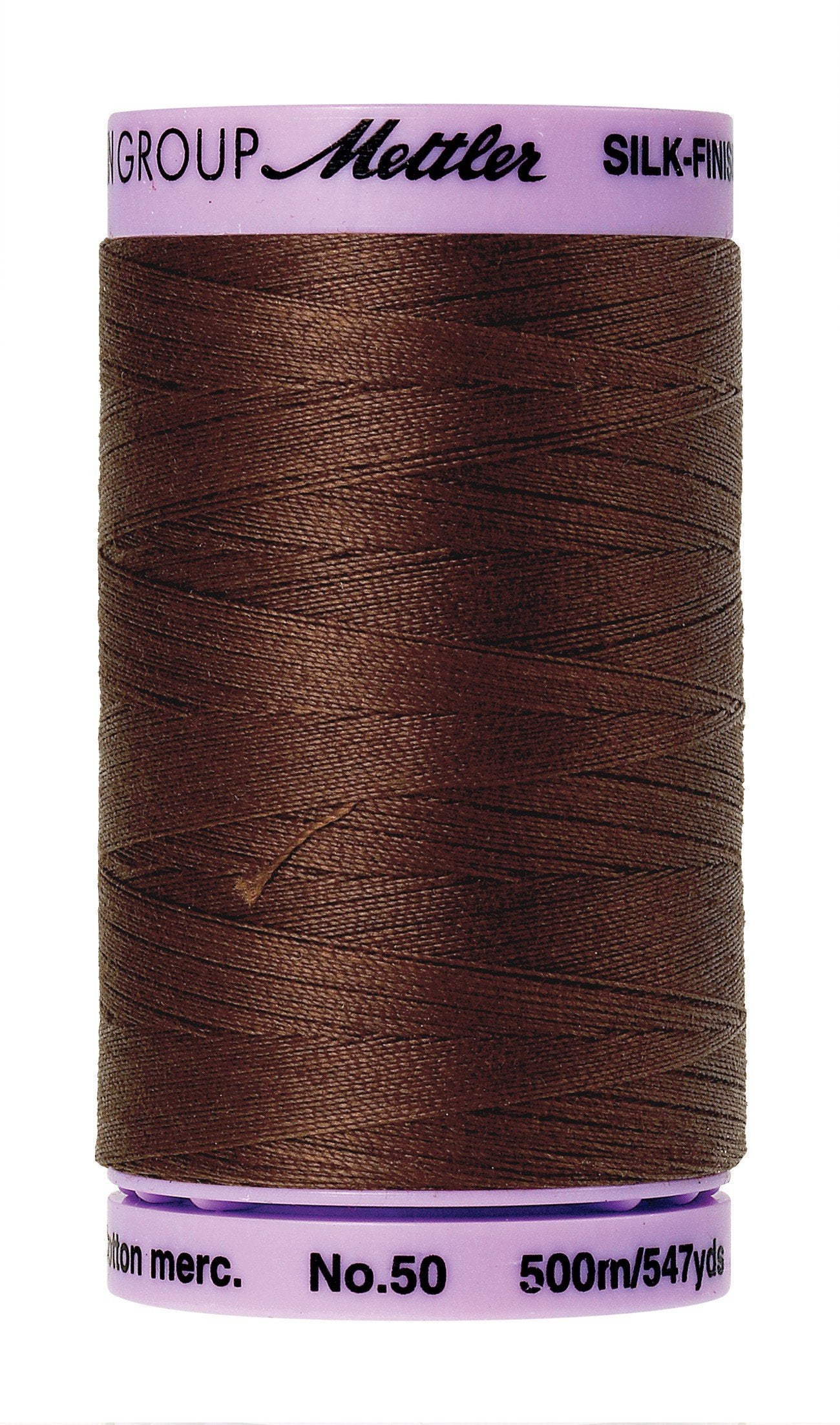 Mettler Silk-Finish Solid Cotton Thread, 547 yd/500m, Friar Brown