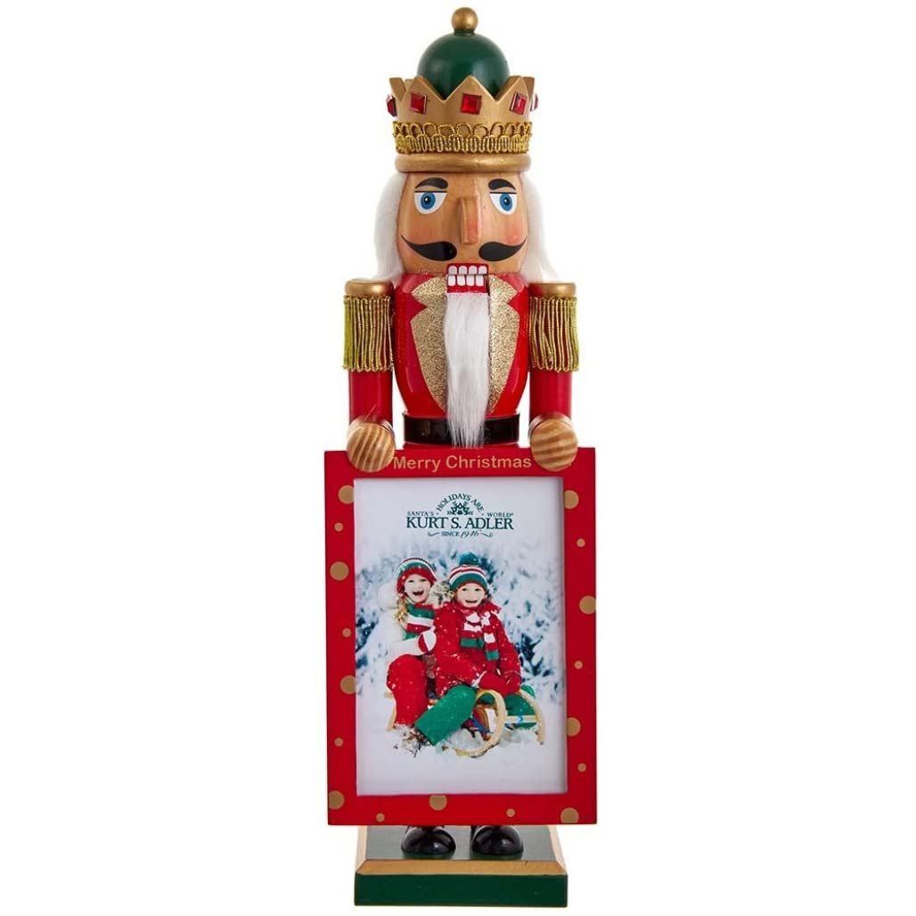 Kurt Adler King Nutcracker Holding A Picture Frame