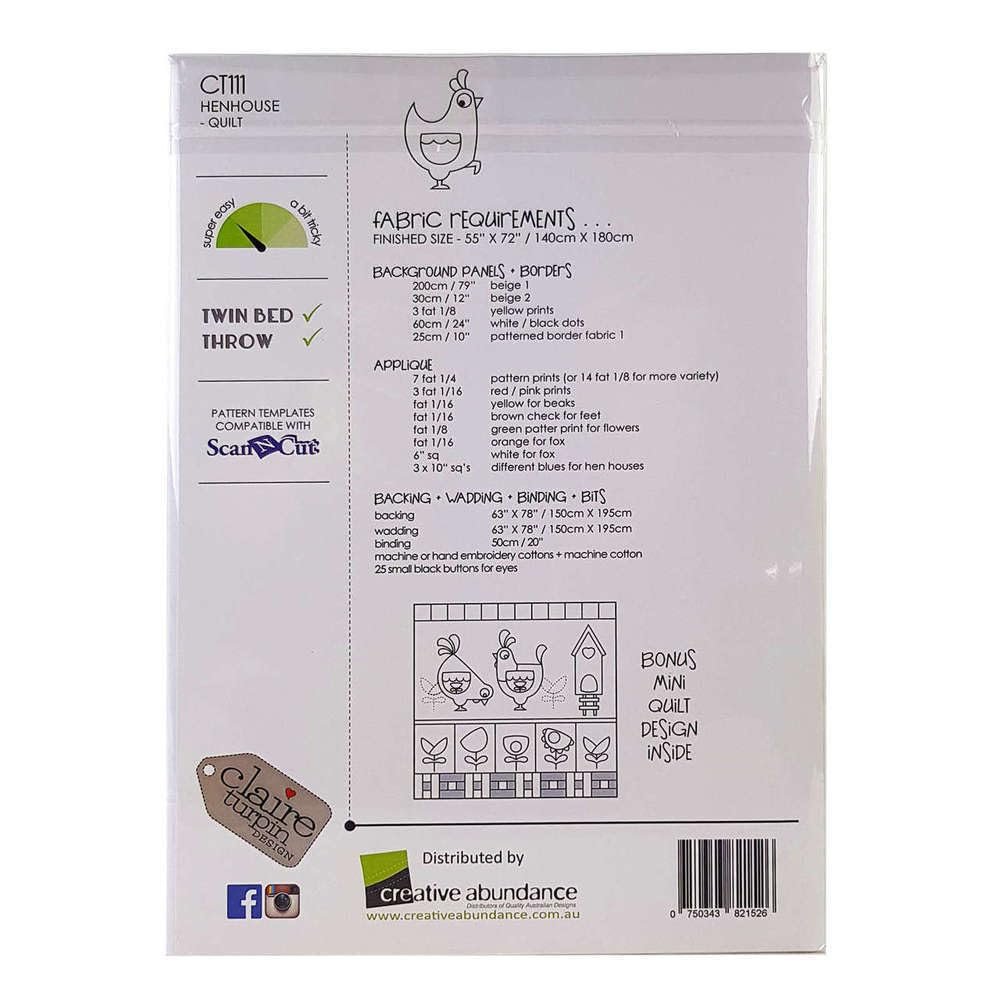 Claire Turpin Design Hen House Quilt Ptrn