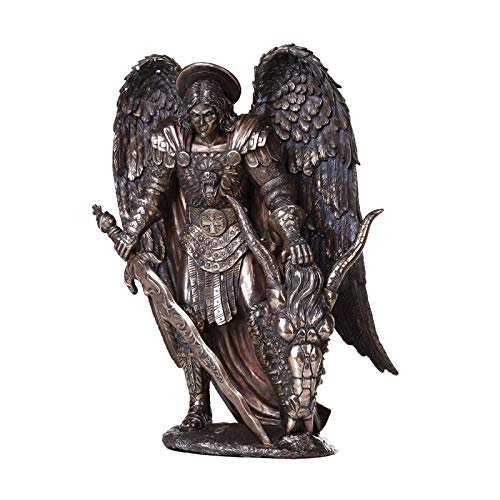 Pacific Giftware Saint Michael Slaying The Evil Dragon Mighty Warrior and Protector San Miguel Statue (16 inch)
