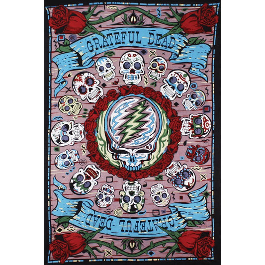 Sunshine Joy 3D Grateful Dead Mexicali Skulls Tapestry