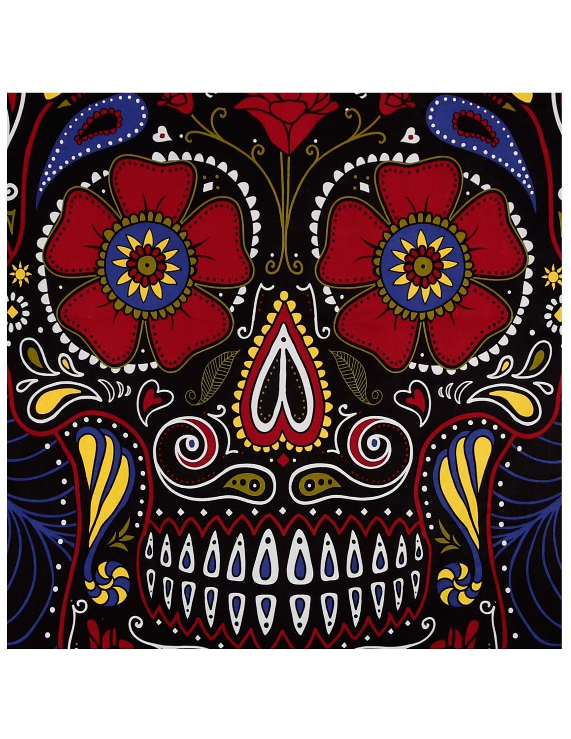 Sunshine Joy 3D Sugar Skull Tapestry Day Of The Dead Wall Art Beach Sheet Huge 60x90 Inches - Amazing 3D Effects