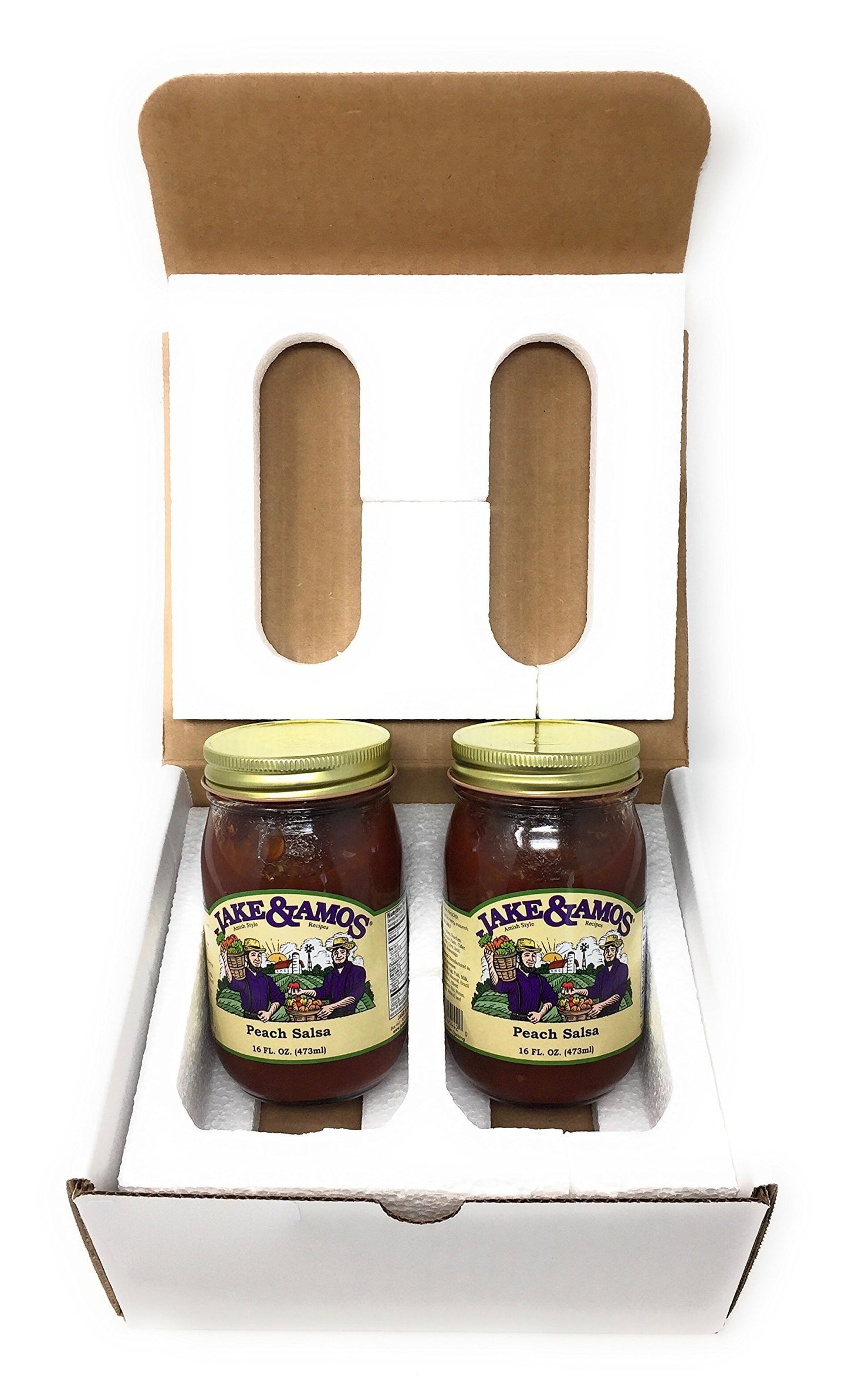 Jake & Amos Peach Salsa / 2 - 16 Oz. Jars