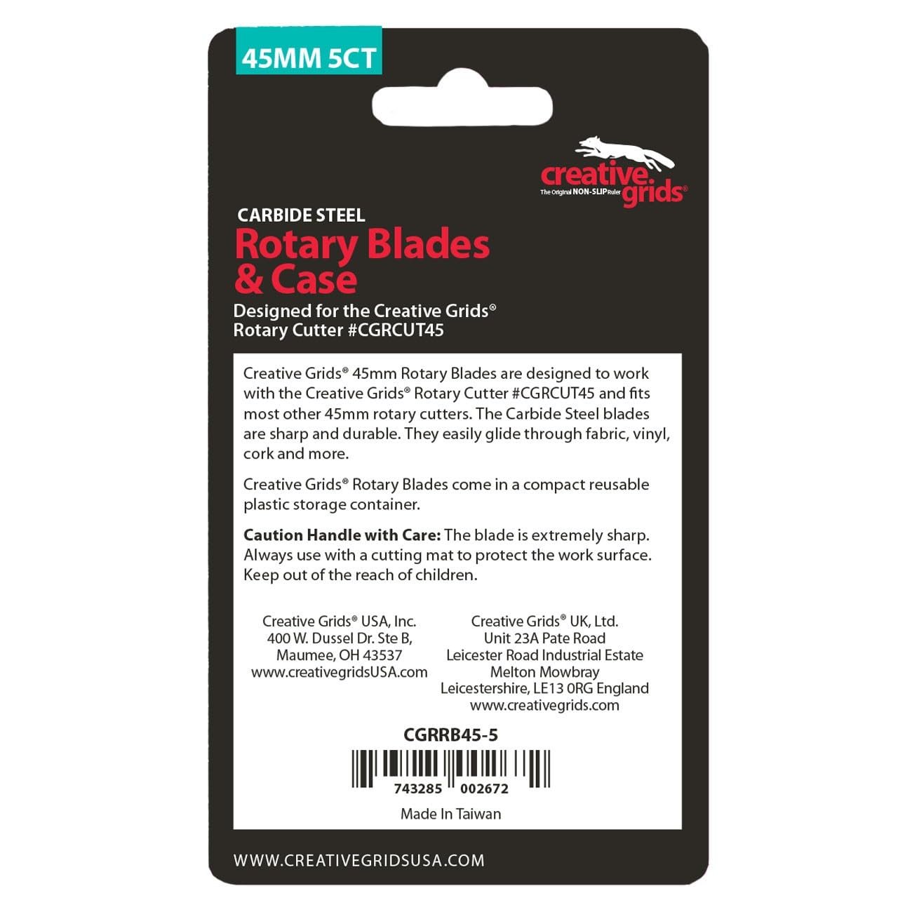 Creative Grids 60mm Replacement Rotary Blade 5pk
