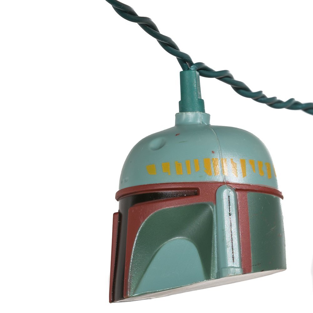 STAR WARS Kurt Adler 10-Light Boba Fett Helmet Light Set