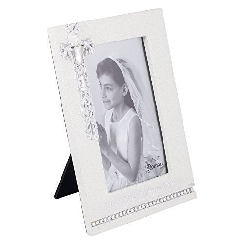 Roman Giftware Inc., Sacraments, First Communion, 8" H Communion Frame 4x6 Silver,Religious, Inspirational, Durable (6x1x7)