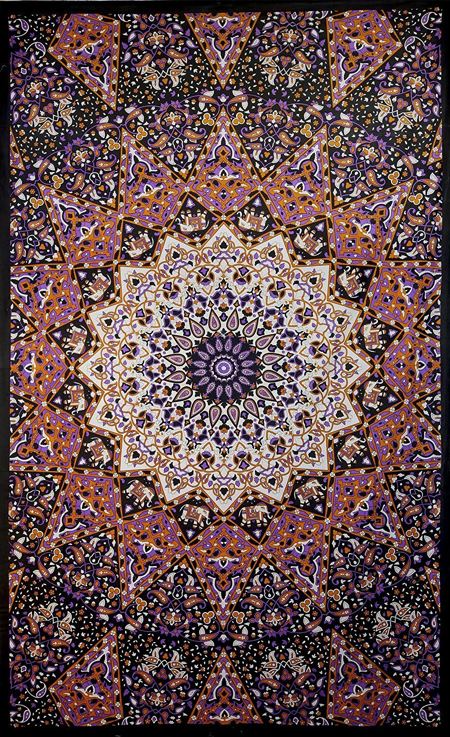 Sunshine Joy India Star Mandala Tapestry Tablecloth Beach Sheet 60x90 Inches
