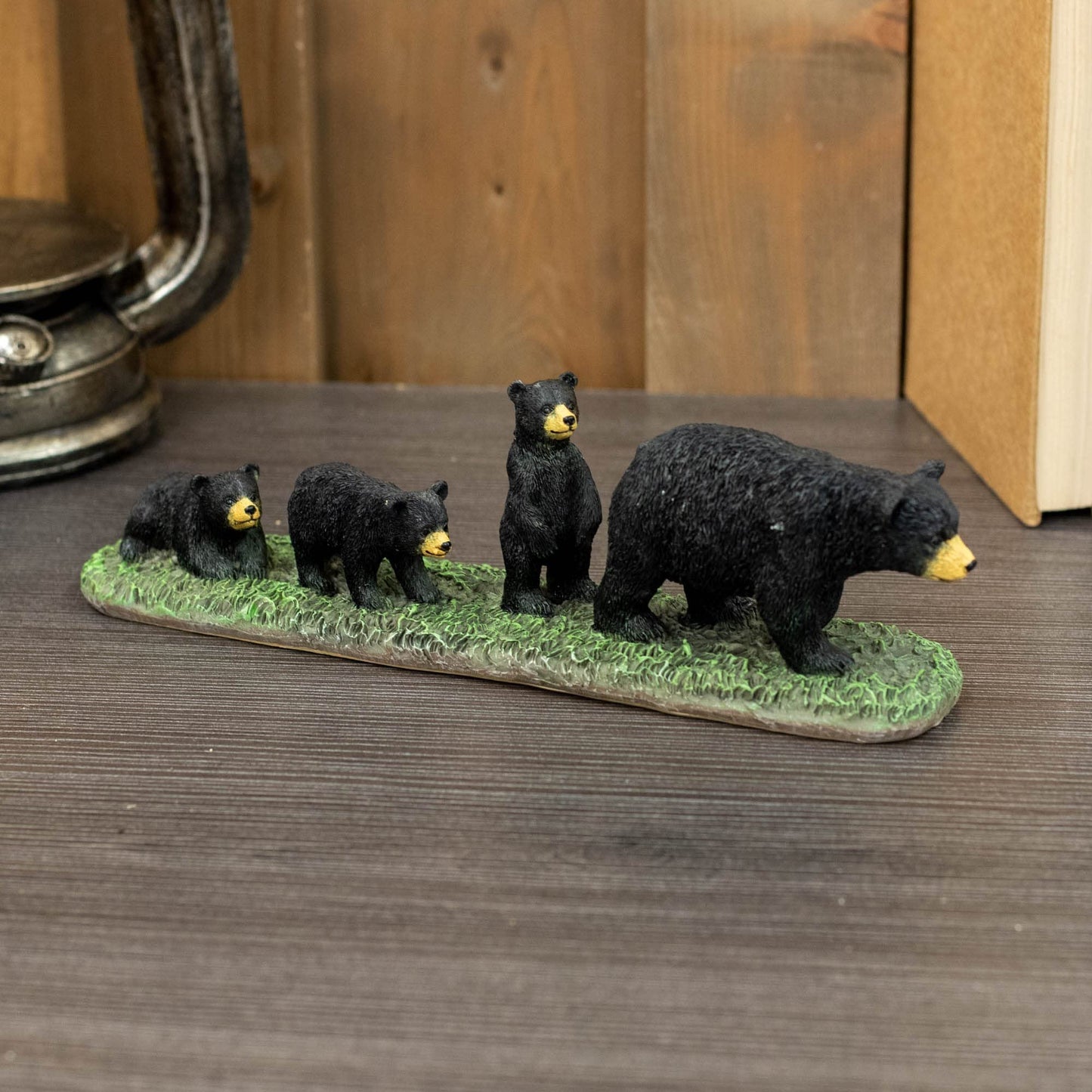 Slifka Sales Co. Black Mama Bear and Cubs 11 x 3 Resin Table Top Figurine