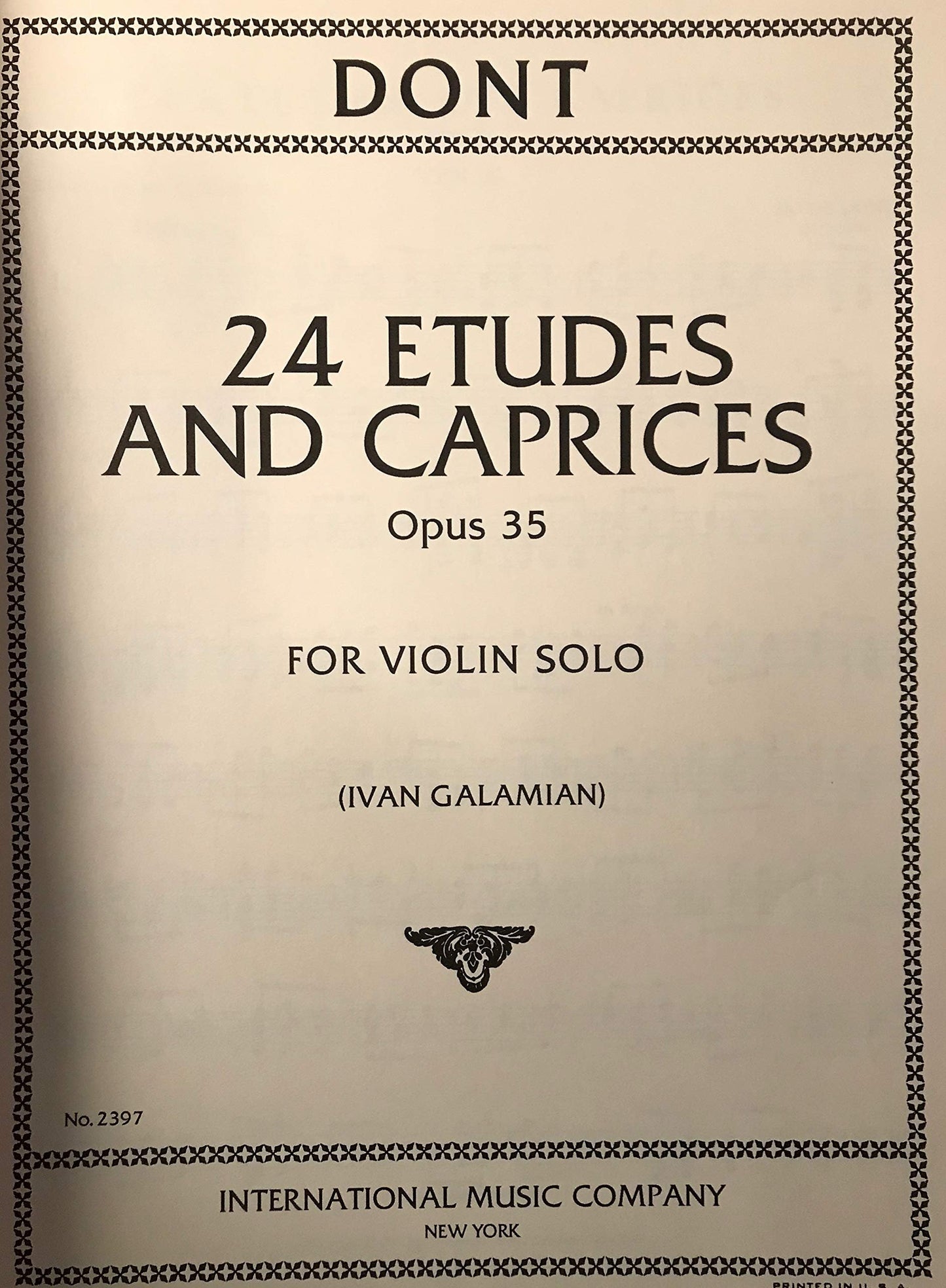 Dont, Jakob - 24 Etudes and Caprices Op. 35 - Violin solo - by Ivan Galamian - International