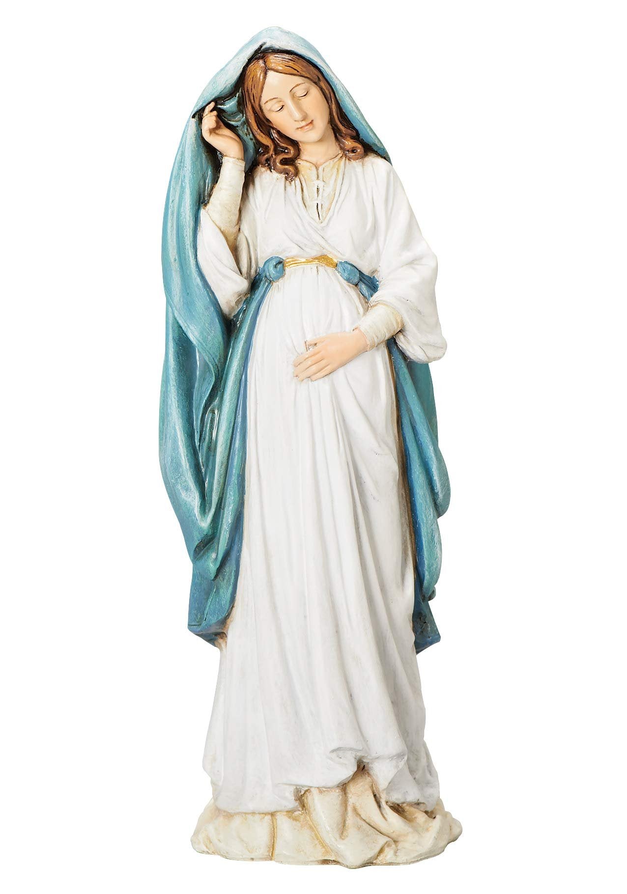 Roman Joseph's Studio Expectant Mary Figure, Renaissance Collection, 8.75" H, Resin and Stone, Religious Gift, Decoration, Collection, Durable, Long Lasting